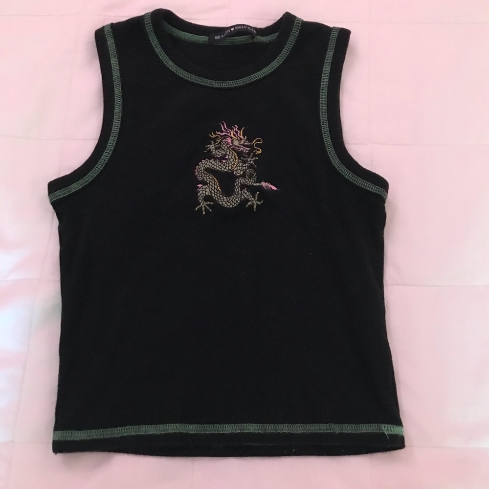 embroidered dragon brandy tank